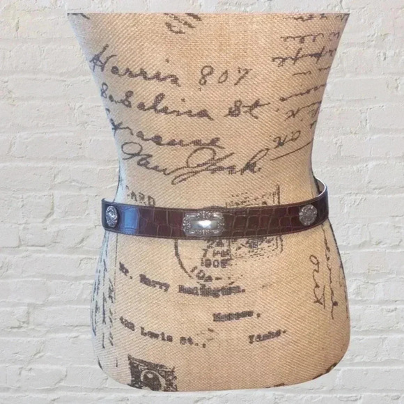 Brighton Croc Concho Belt - Vintage main image 4